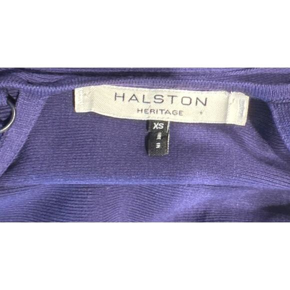 Halston Heritage Aubergine Halter Dress Women’s Size XS Knit Open Back Bodycon - Picture 7 of 9
